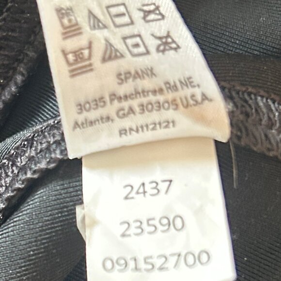 SPANX black faux leather leggings sz XL - Picture 12 of 13